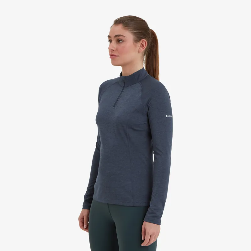 Montane Womens Dart Zip Neck T-Shirt - Eclipse Blue-2